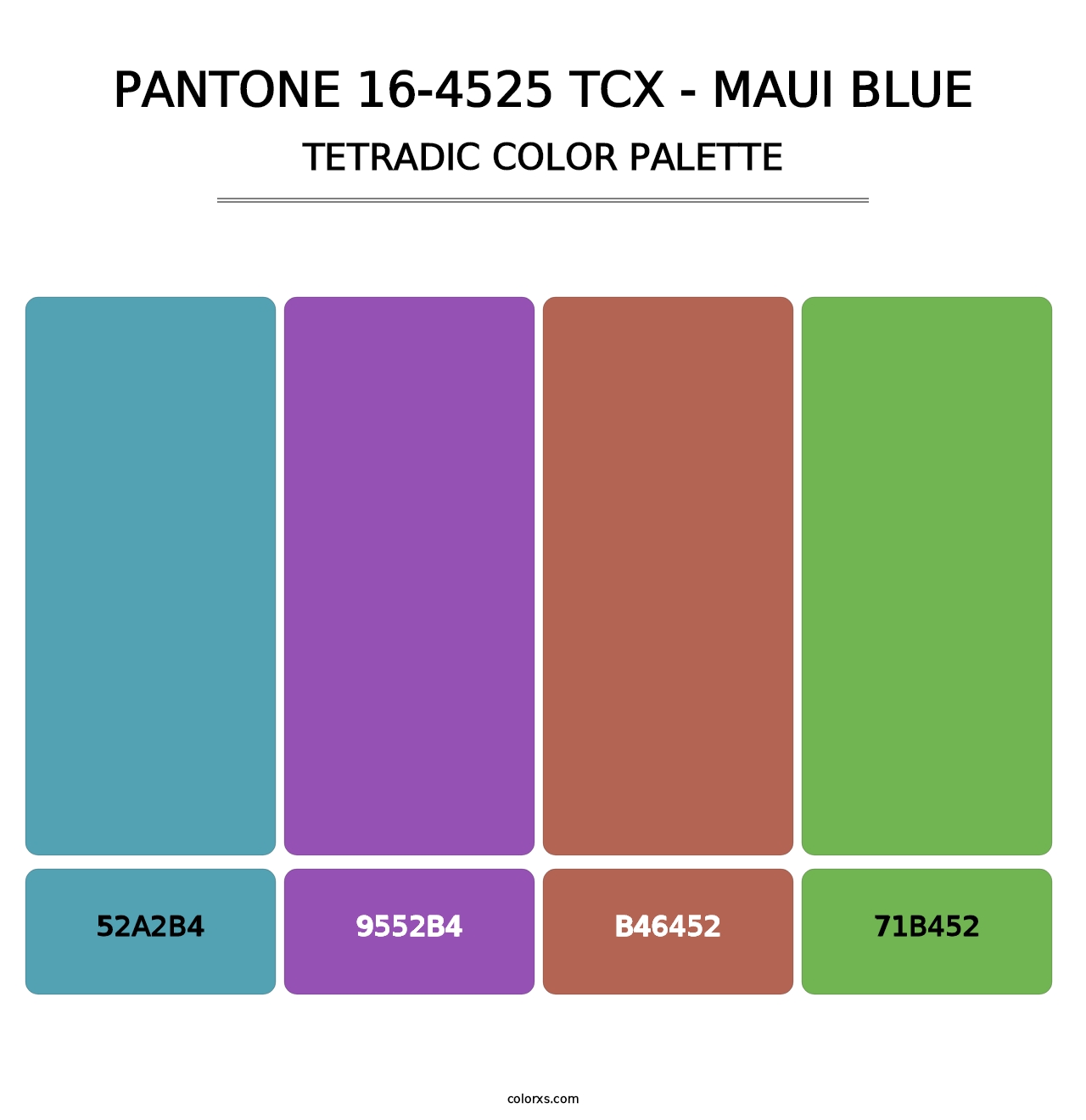 PANTONE 16-4525 TCX - Maui Blue - Tetradic Color Palette