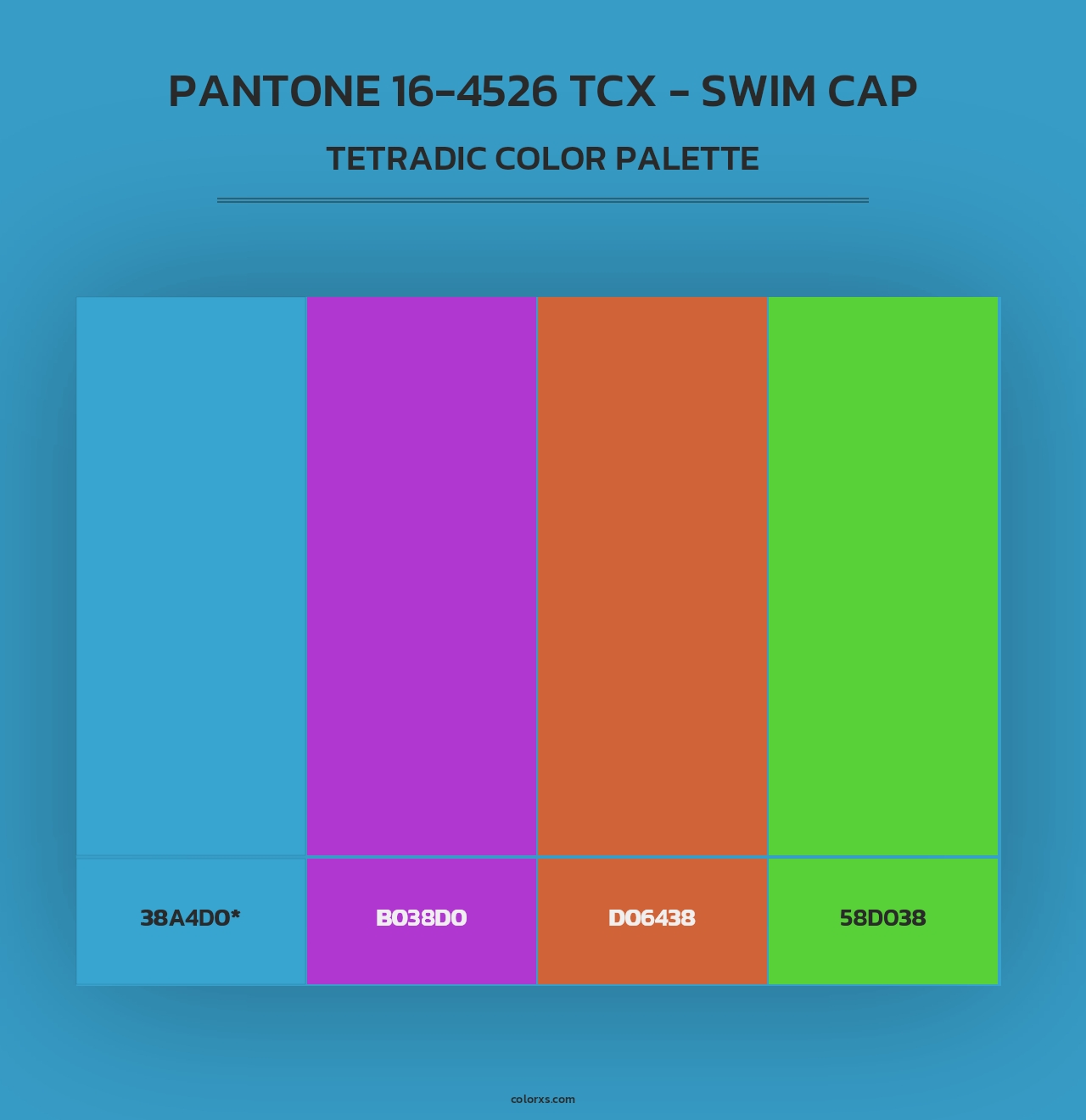 PANTONE 16-4526 TCX - Swim Cap - Tetradic Color Palette