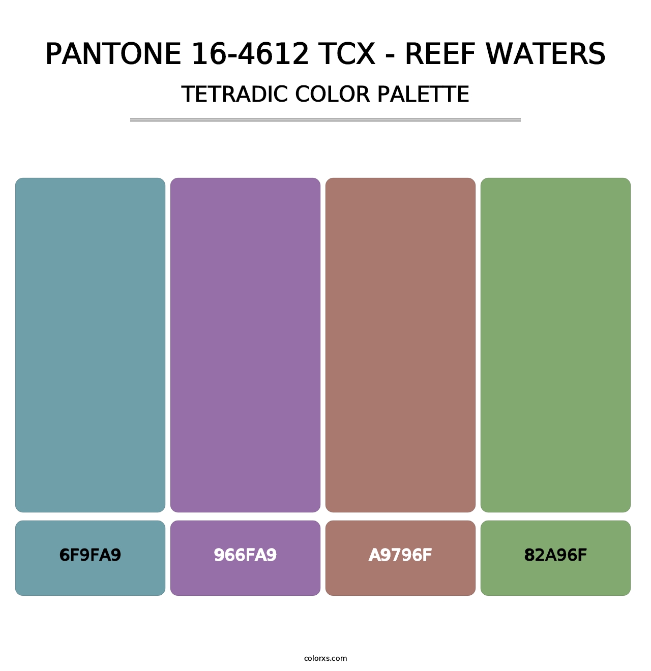 PANTONE 16-4612 TCX - Reef Waters - Tetradic Color Palette