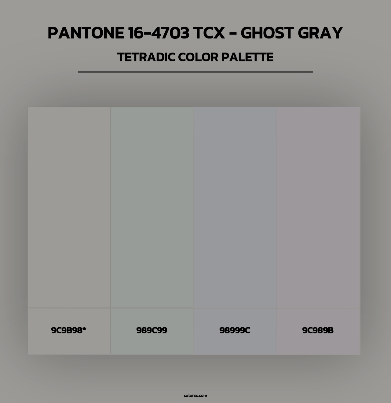 PANTONE 16-4703 TCX - Ghost Gray - Tetradic Color Palette