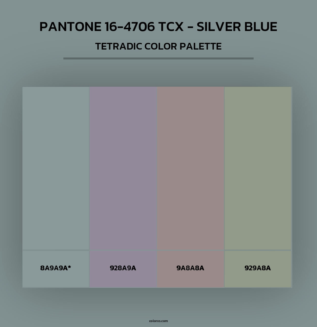 PANTONE 16-4706 TCX - Silver Blue - Tetradic Color Palette