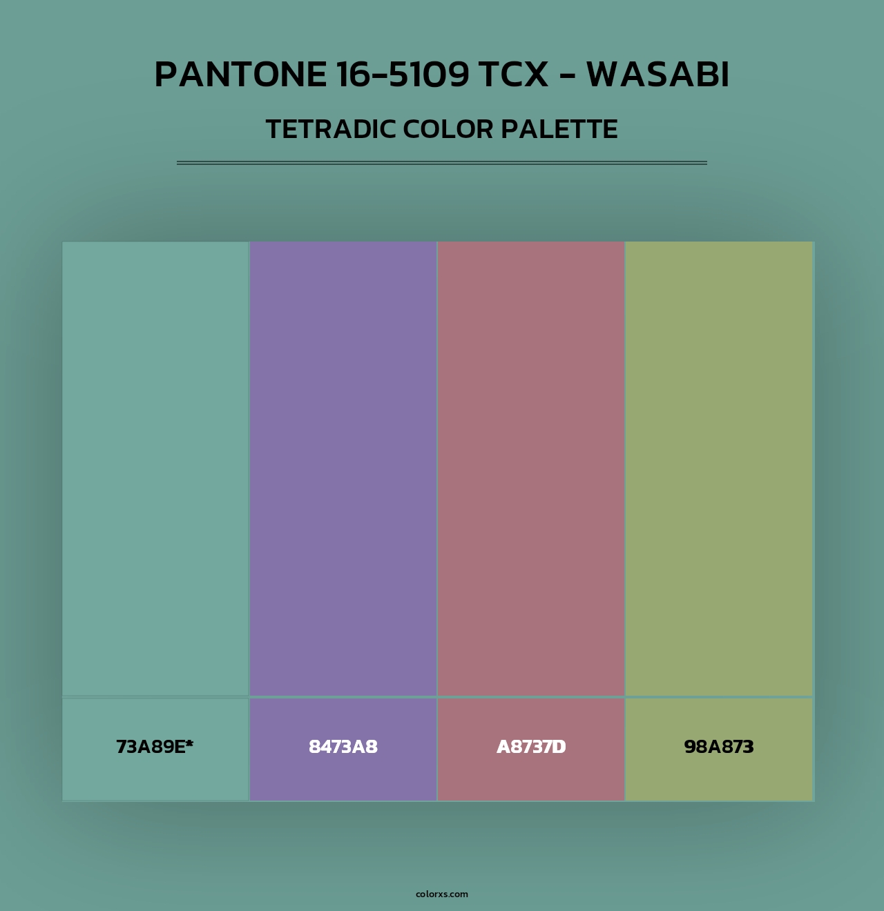 PANTONE 16-5109 TCX - Wasabi - Tetradic Color Palette
