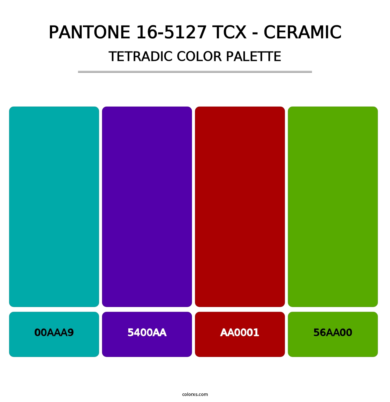 PANTONE 16-5127 TCX - Ceramic - Tetradic Color Palette