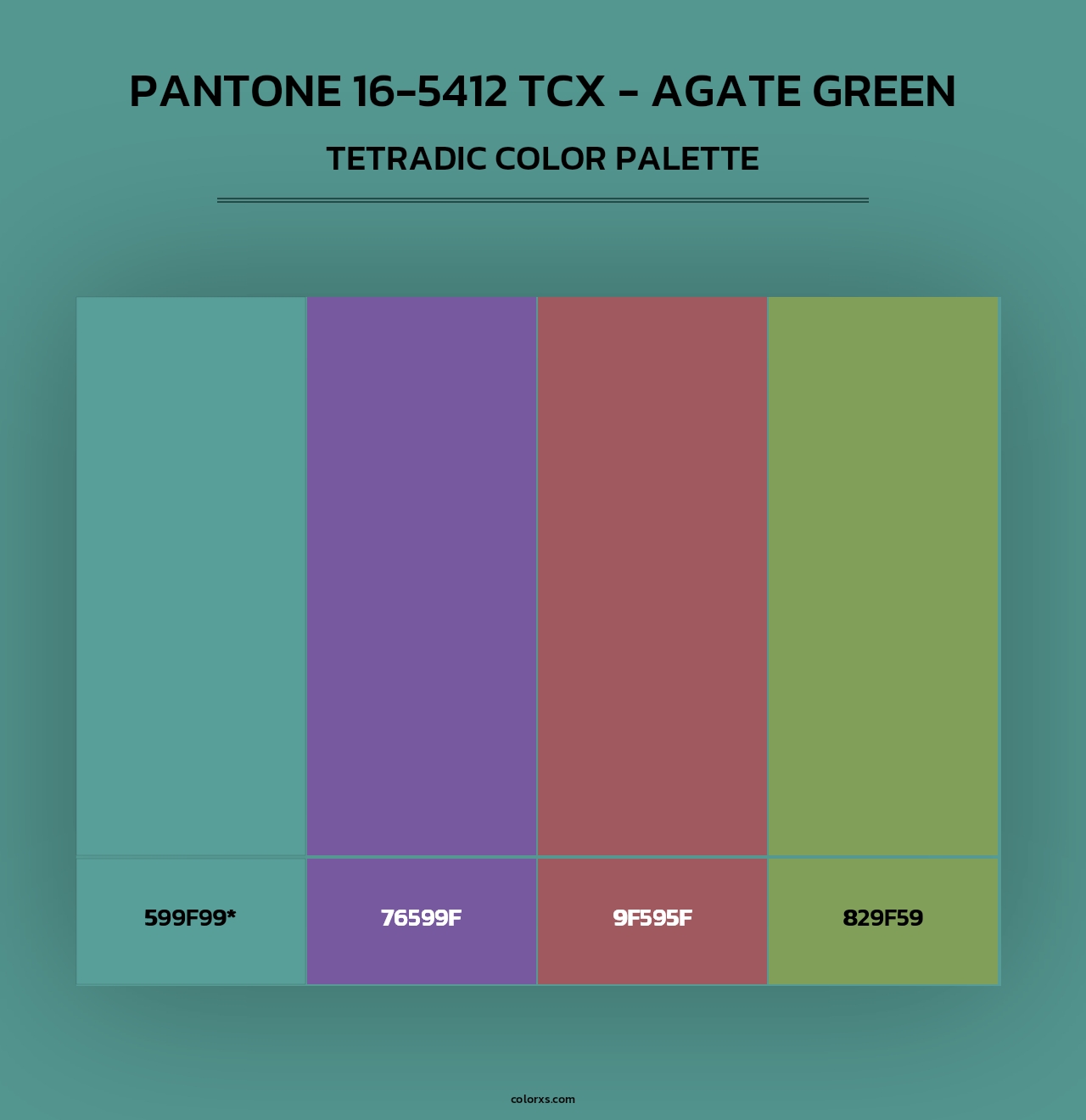 PANTONE 16-5412 TCX - Agate Green - Tetradic Color Palette