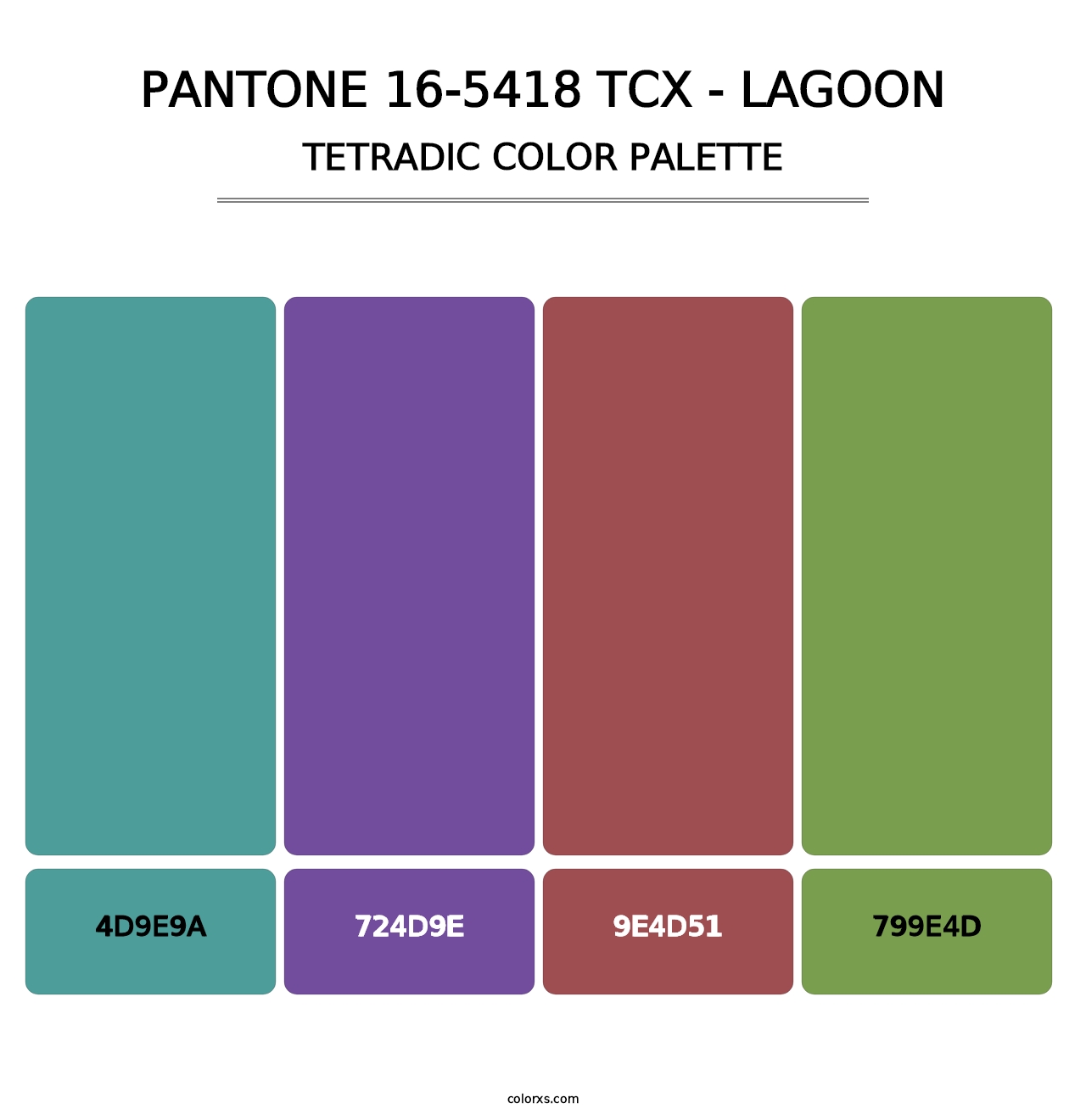PANTONE 16-5418 TCX - Lagoon - Tetradic Color Palette