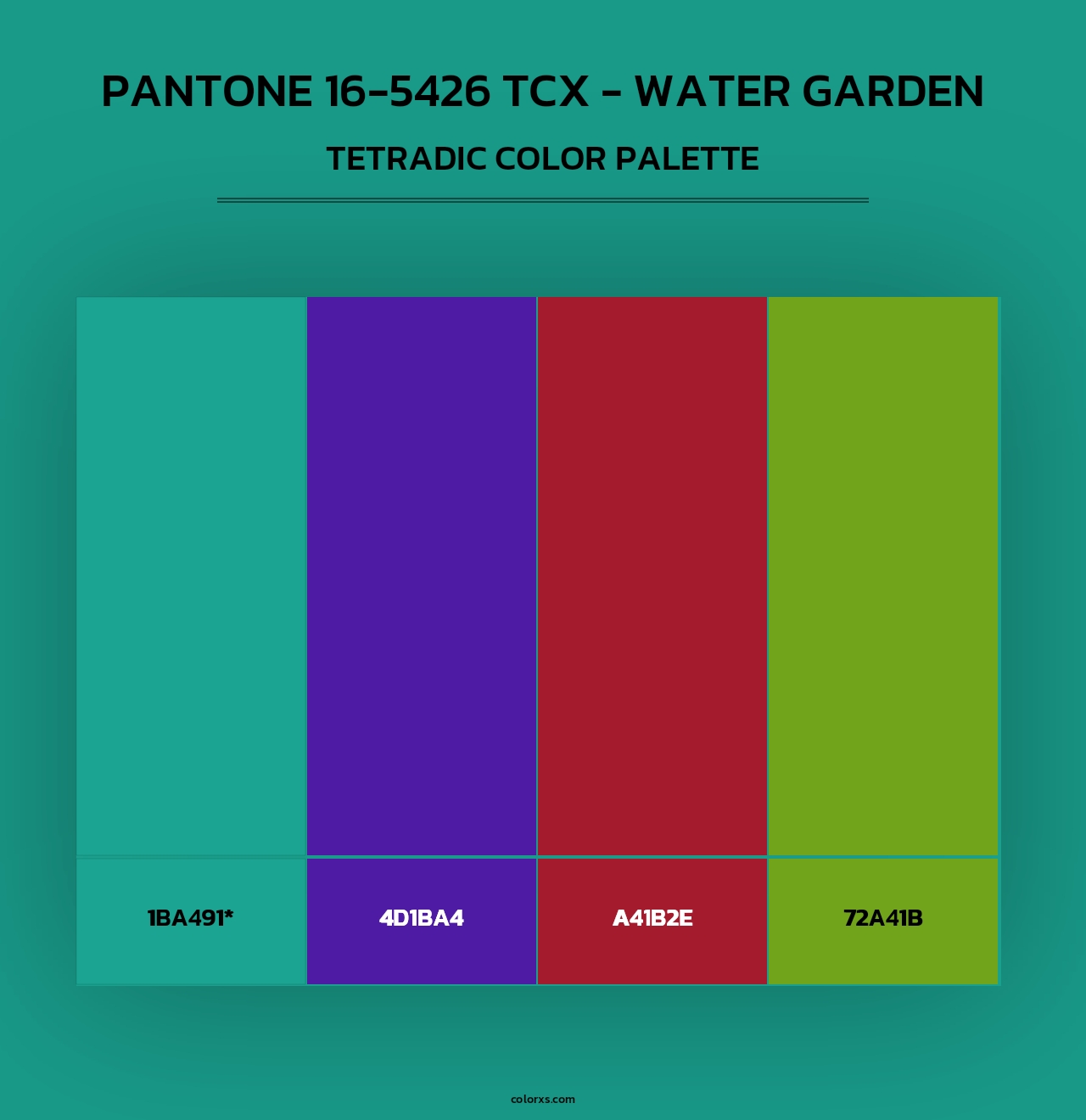 PANTONE 16-5426 TCX - Water Garden - Tetradic Color Palette