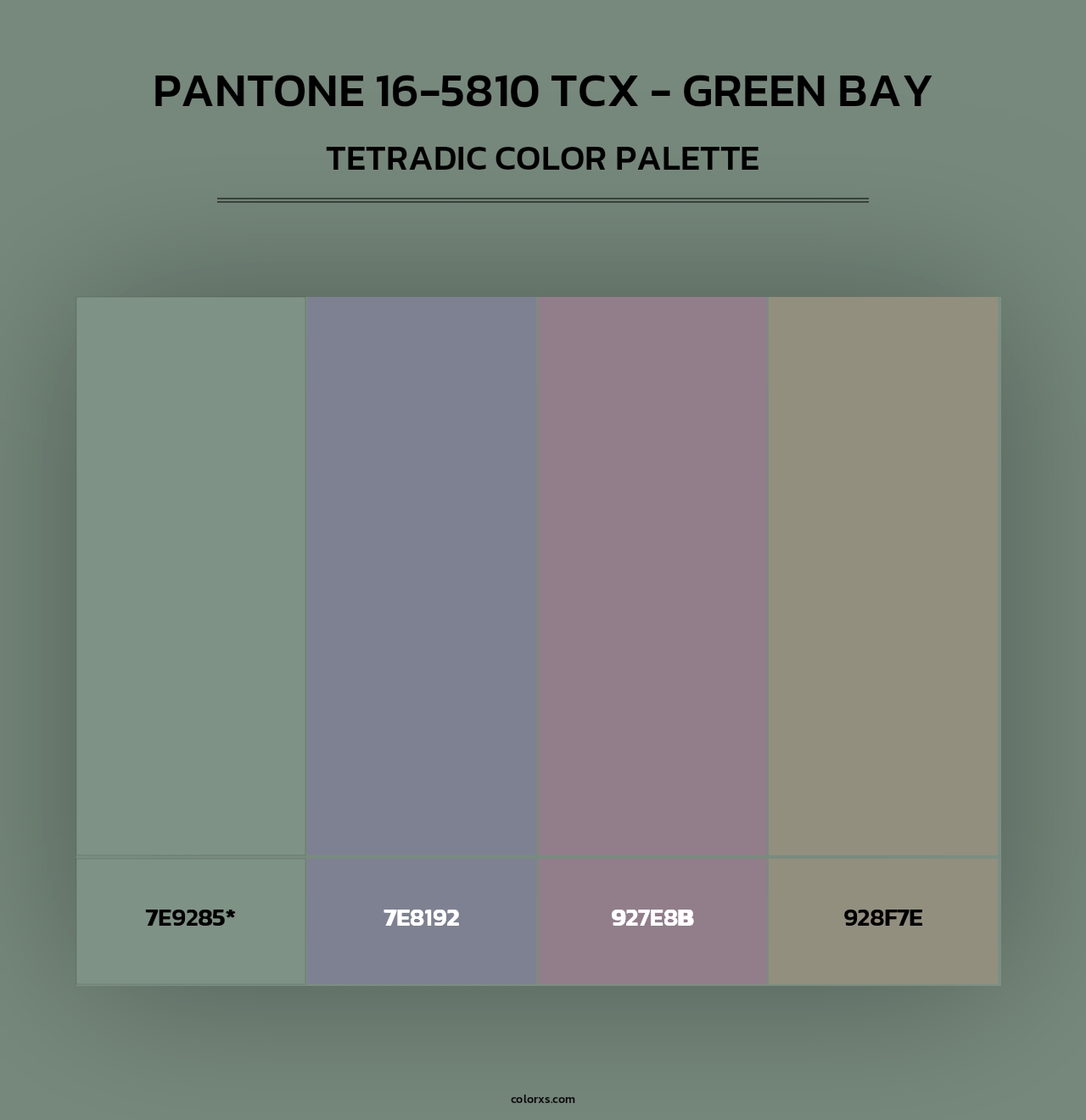 PANTONE 16-5810 TCX - Green Bay - Tetradic Color Palette