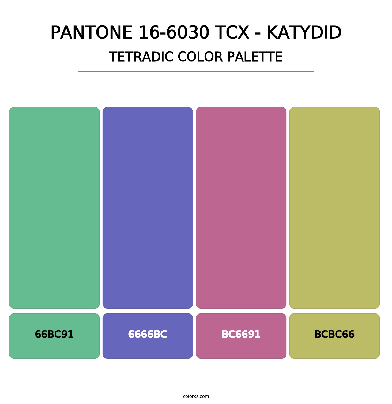 PANTONE 16-6030 TCX - Katydid - Tetradic Color Palette