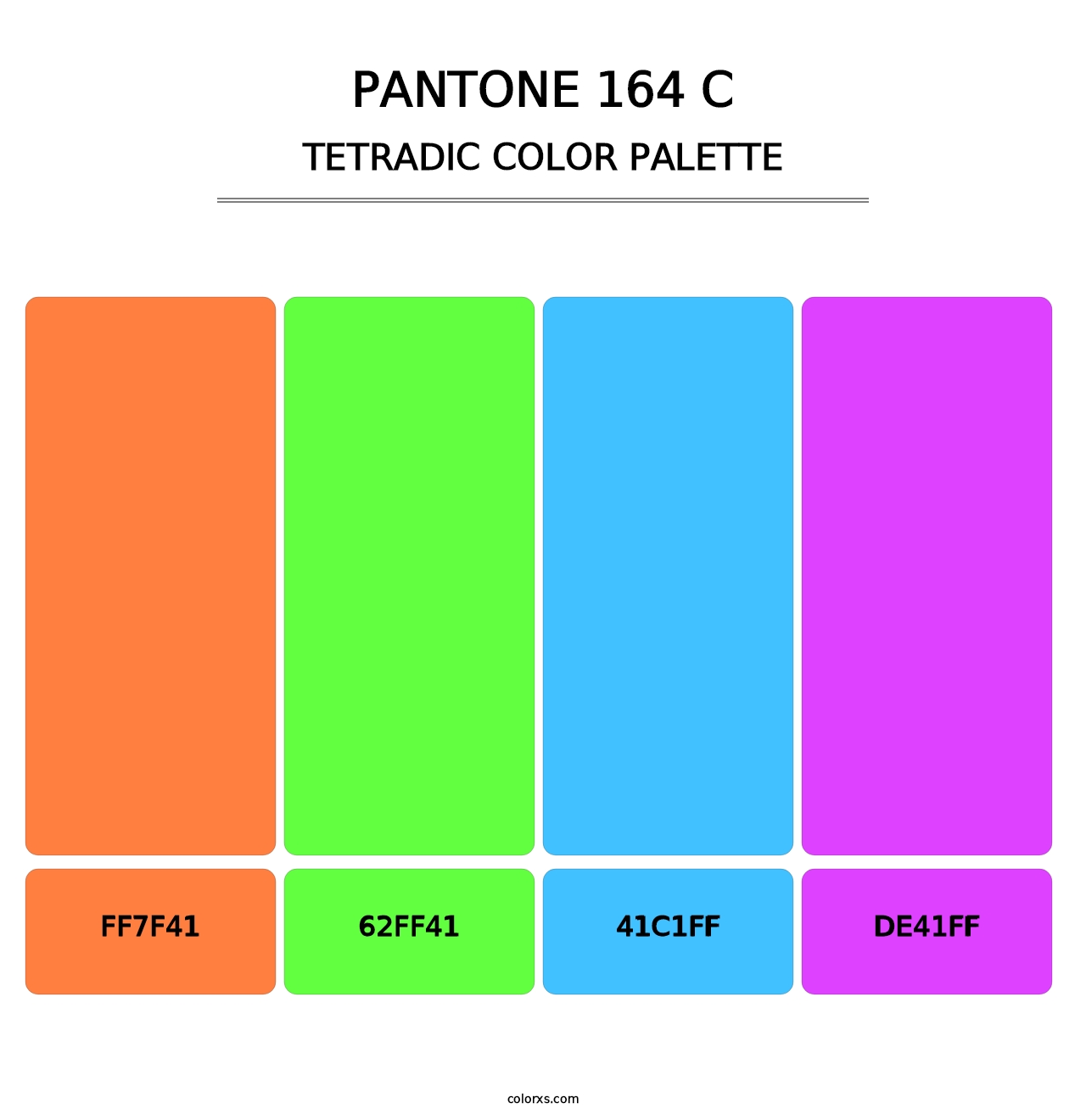 PANTONE 164 C - Tetradic Color Palette