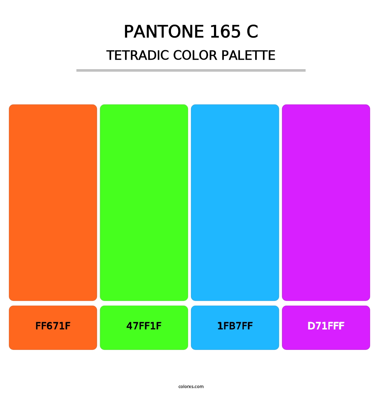 PANTONE 165 C - Tetradic Color Palette