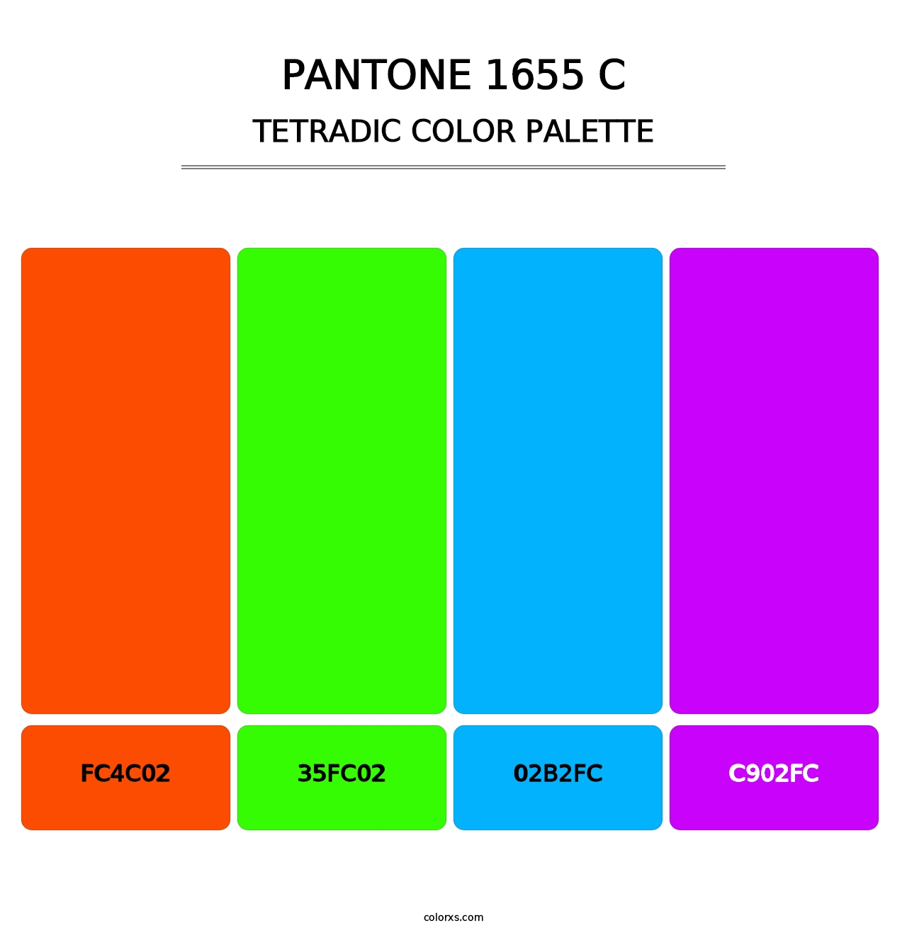 PANTONE 1655 C - Tetradic Color Palette