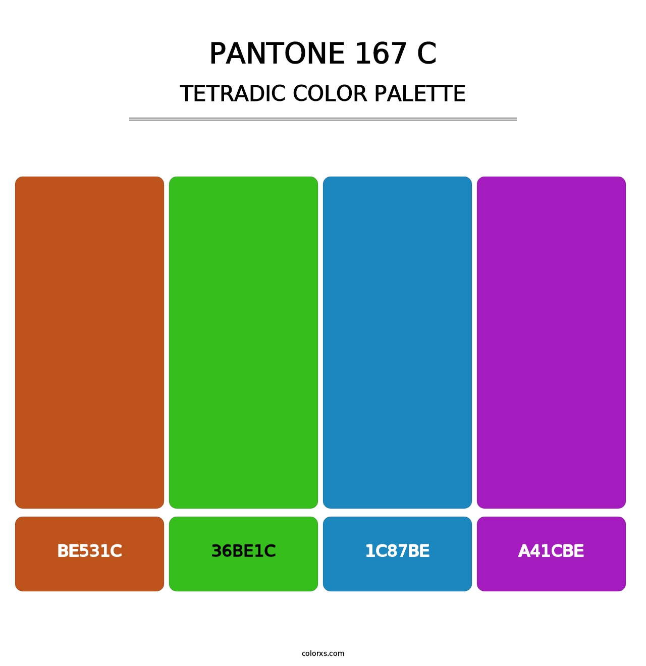 PANTONE 167 C - Tetradic Color Palette