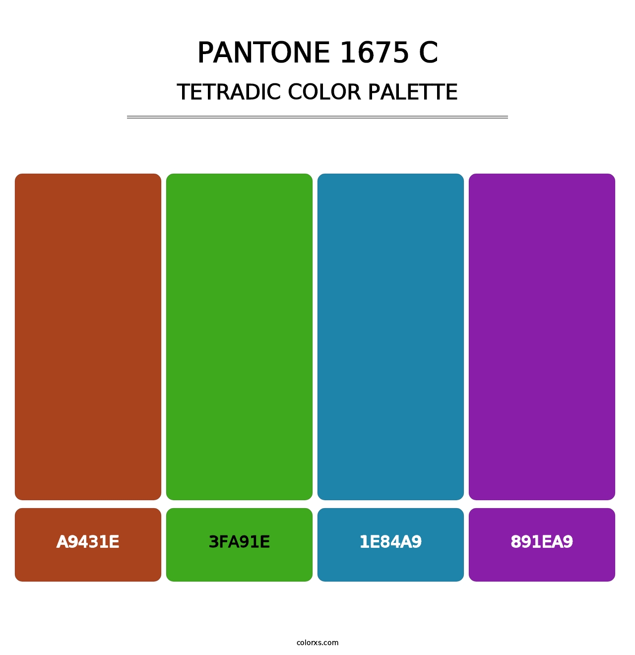 PANTONE 1675 C - Tetradic Color Palette