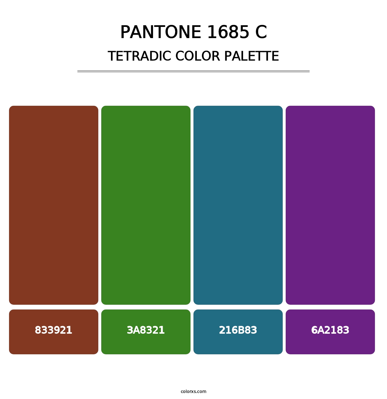 PANTONE 1685 C - Tetradic Color Palette