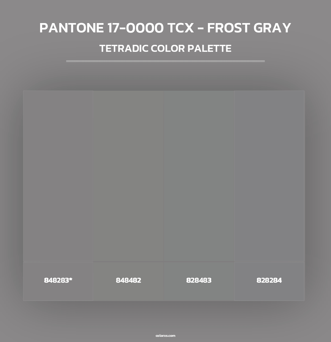PANTONE 17-0000 TCX - Frost Gray - Tetradic Color Palette