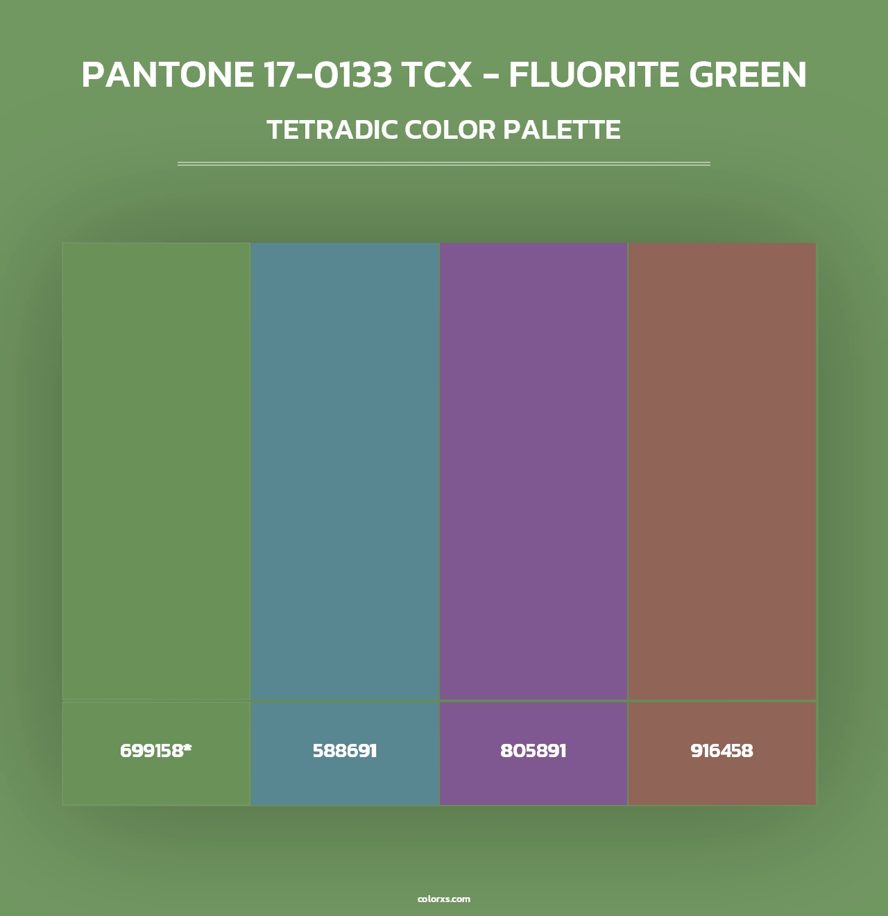 PANTONE 17-0133 TCX - Fluorite Green - Tetradic Color Palette