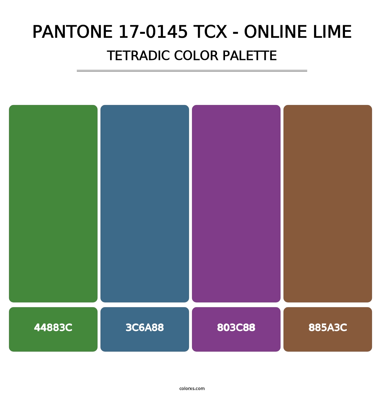 PANTONE 17-0145 TCX - Online Lime - Tetradic Color Palette