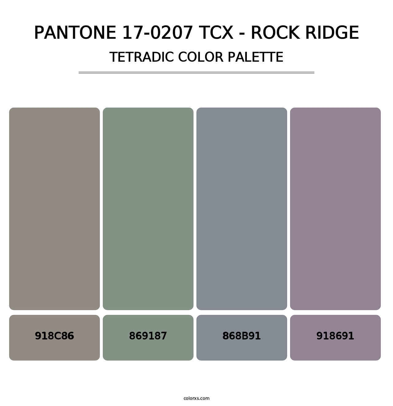 PANTONE 17-0207 TCX - Rock Ridge - Tetradic Color Palette