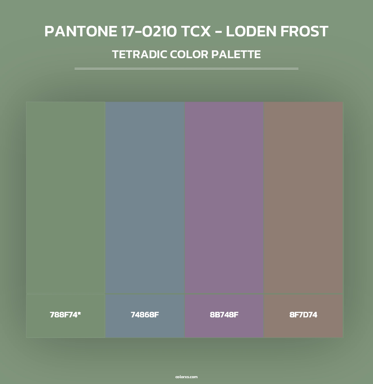 PANTONE 17-0210 TCX - Loden Frost - Tetradic Color Palette