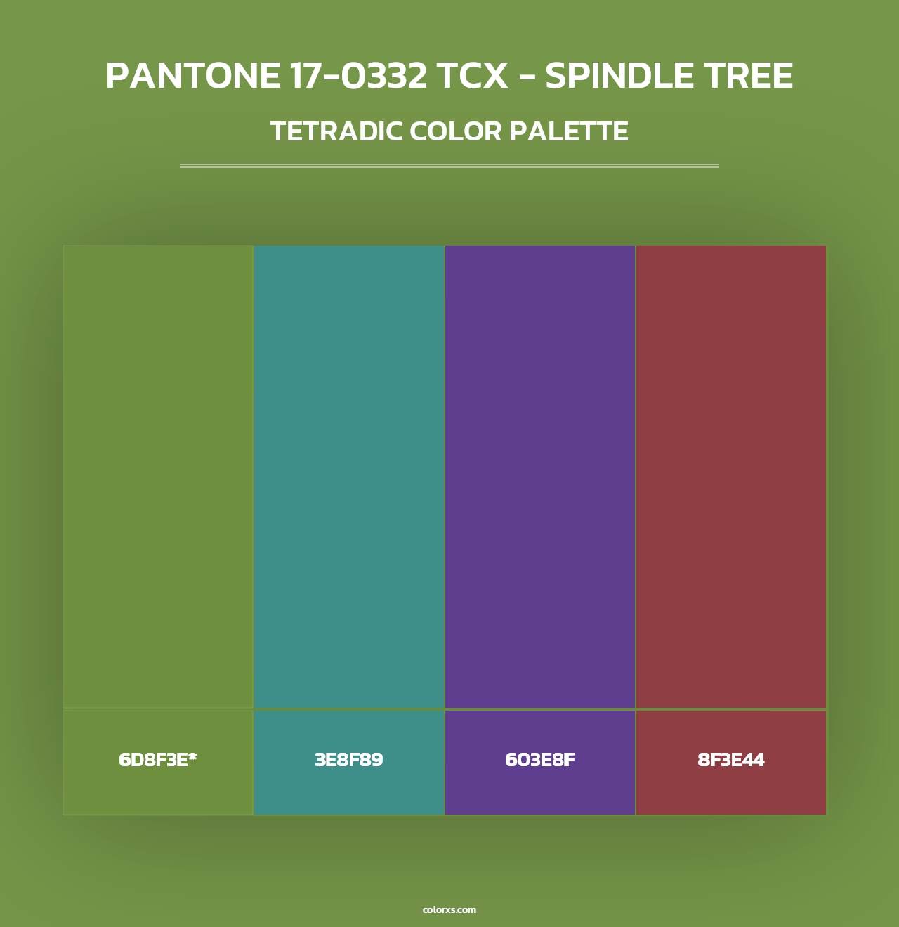 PANTONE 17-0332 TCX - Spindle Tree - Tetradic Color Palette