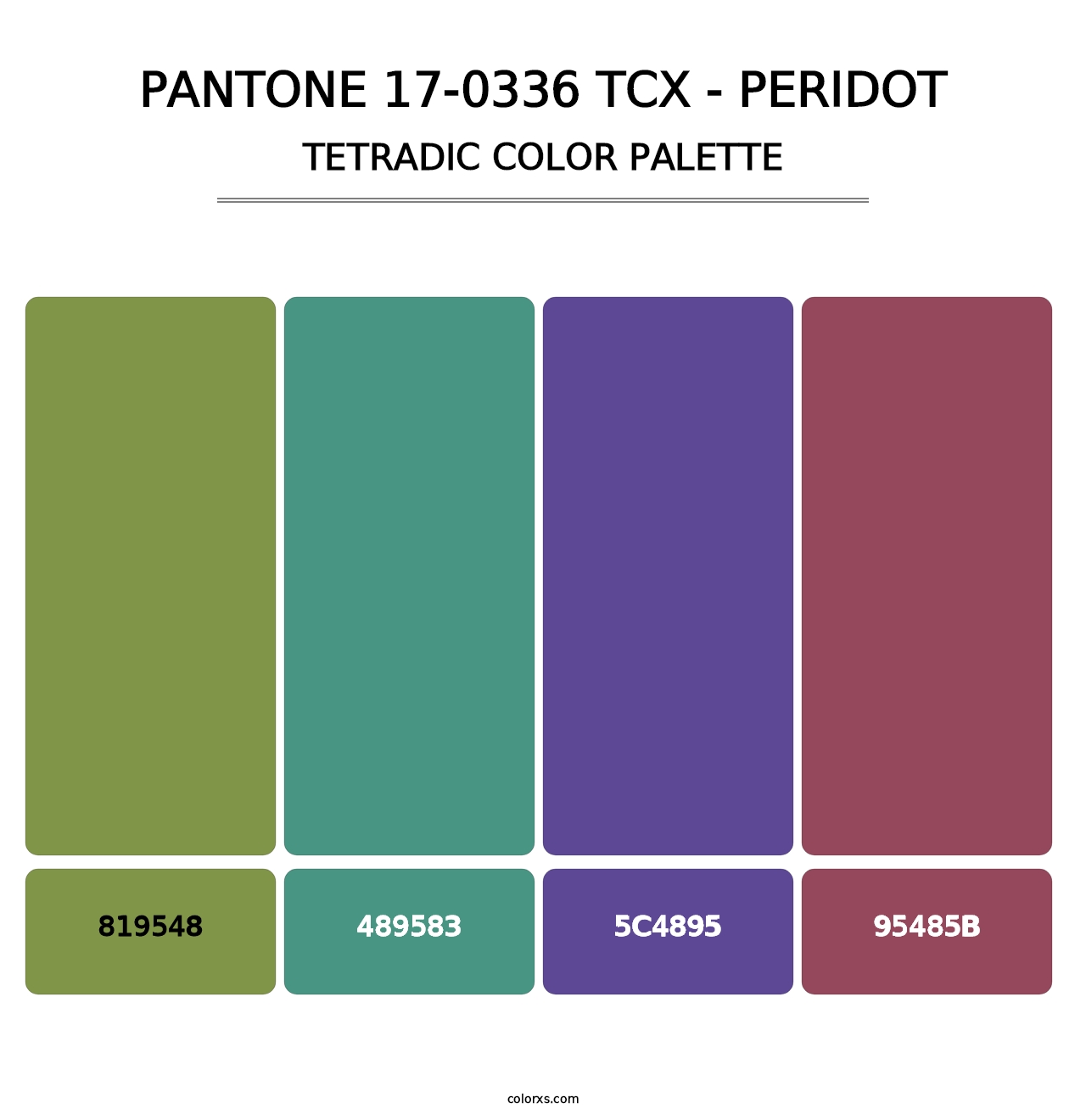 PANTONE 17-0336 TCX - Peridot - Tetradic Color Palette