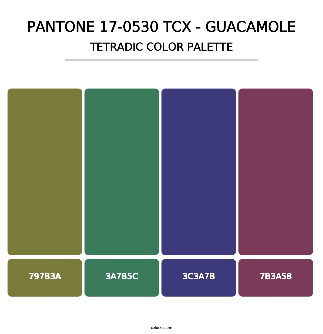 PANTONE 17-0530 TCX - Guacamole - Tetradic Color Palette