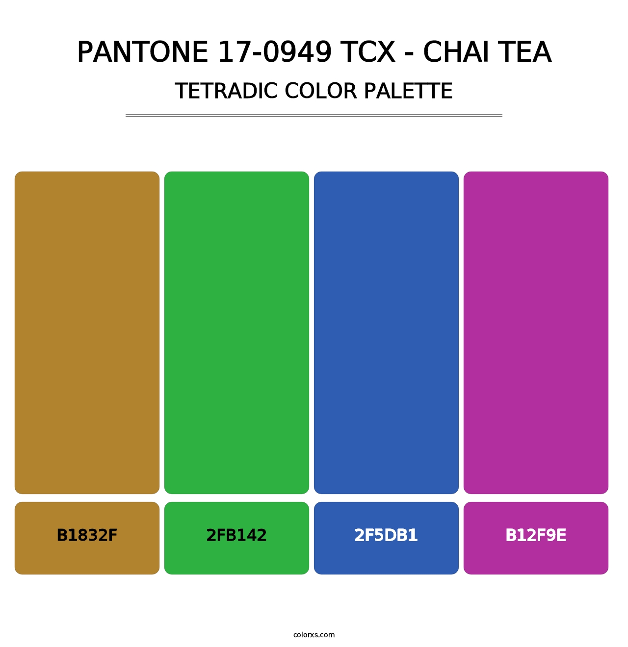 PANTONE 17-0949 TCX - Chai Tea - Tetradic Color Palette