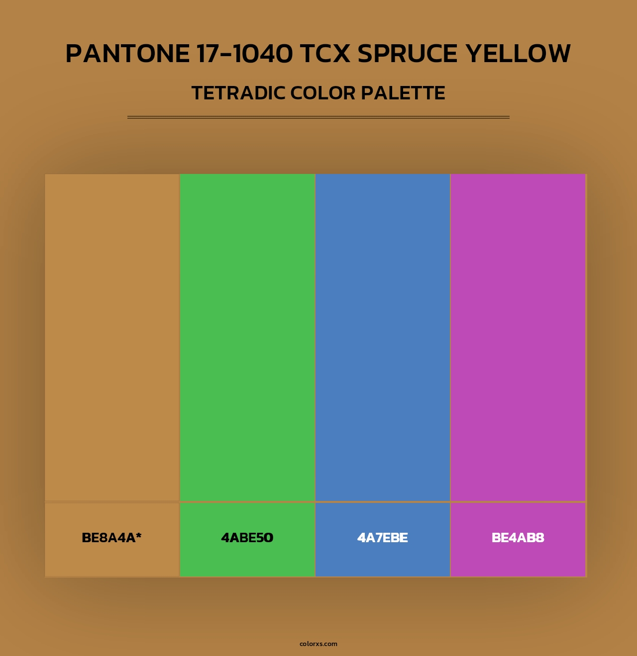 PANTONE 17-1040 TCX Spruce Yellow - Tetradic Color Palette