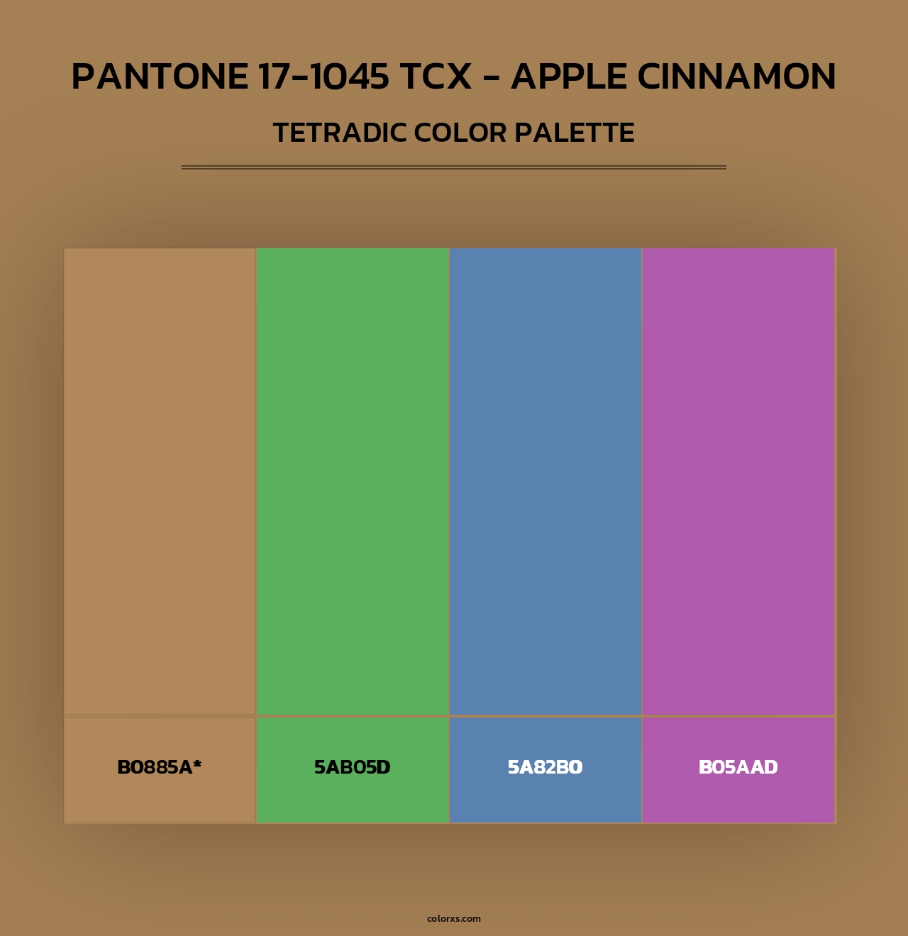 PANTONE 17-1045 TCX - Apple Cinnamon - Tetradic Color Palette