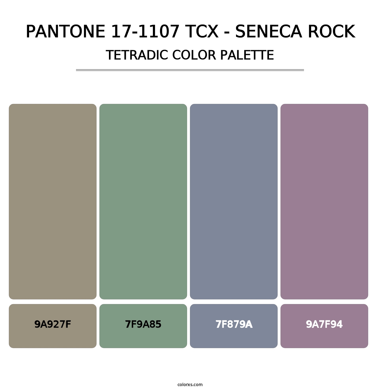 PANTONE 17-1107 TCX - Seneca Rock - Tetradic Color Palette