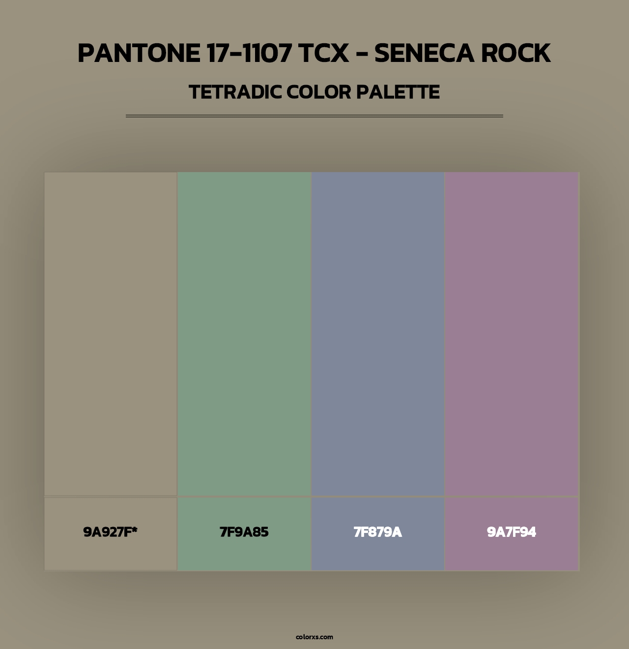 PANTONE 17-1107 TCX - Seneca Rock - Tetradic Color Palette