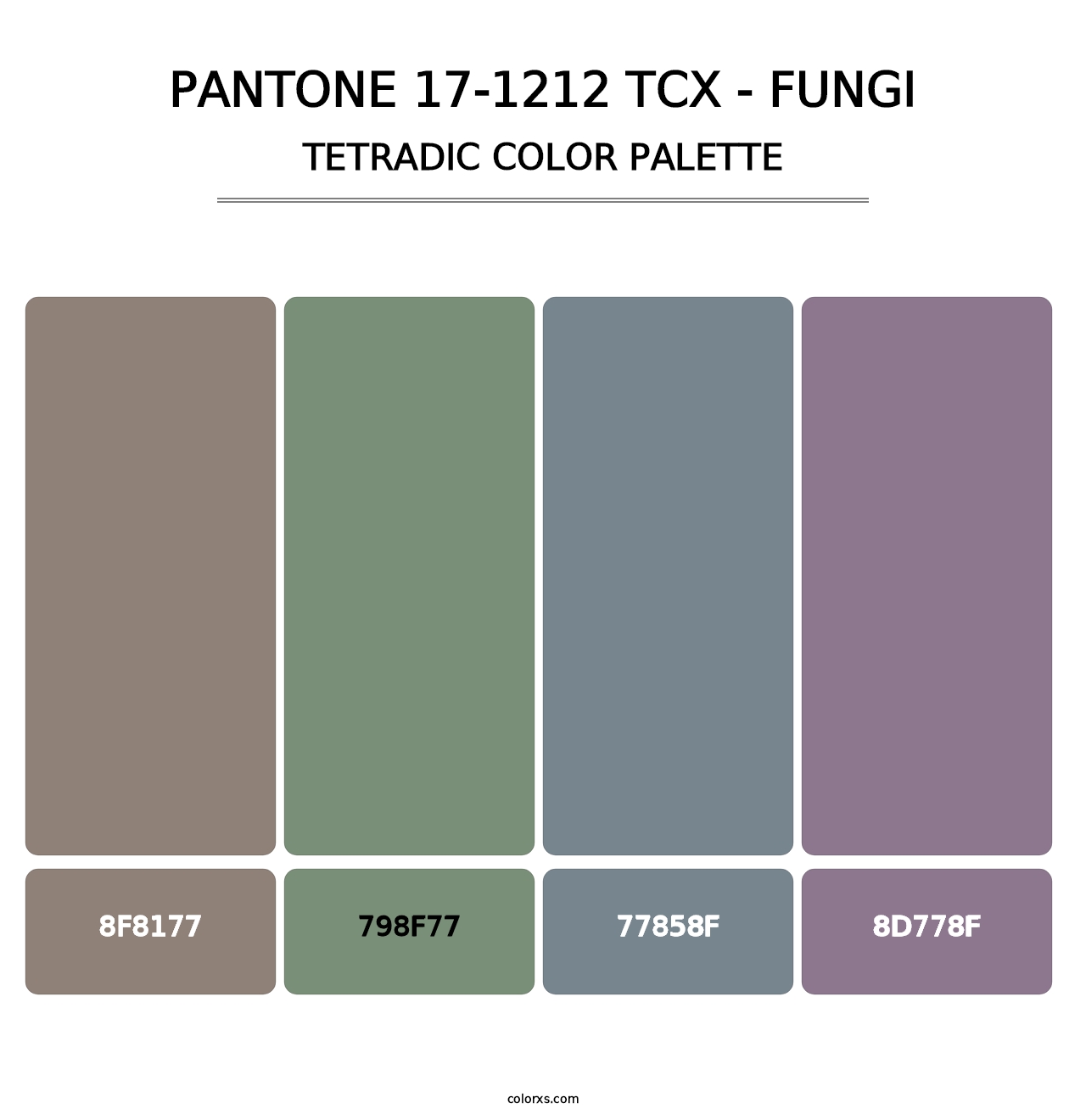 PANTONE 17-1212 TCX - Fungi - Tetradic Color Palette