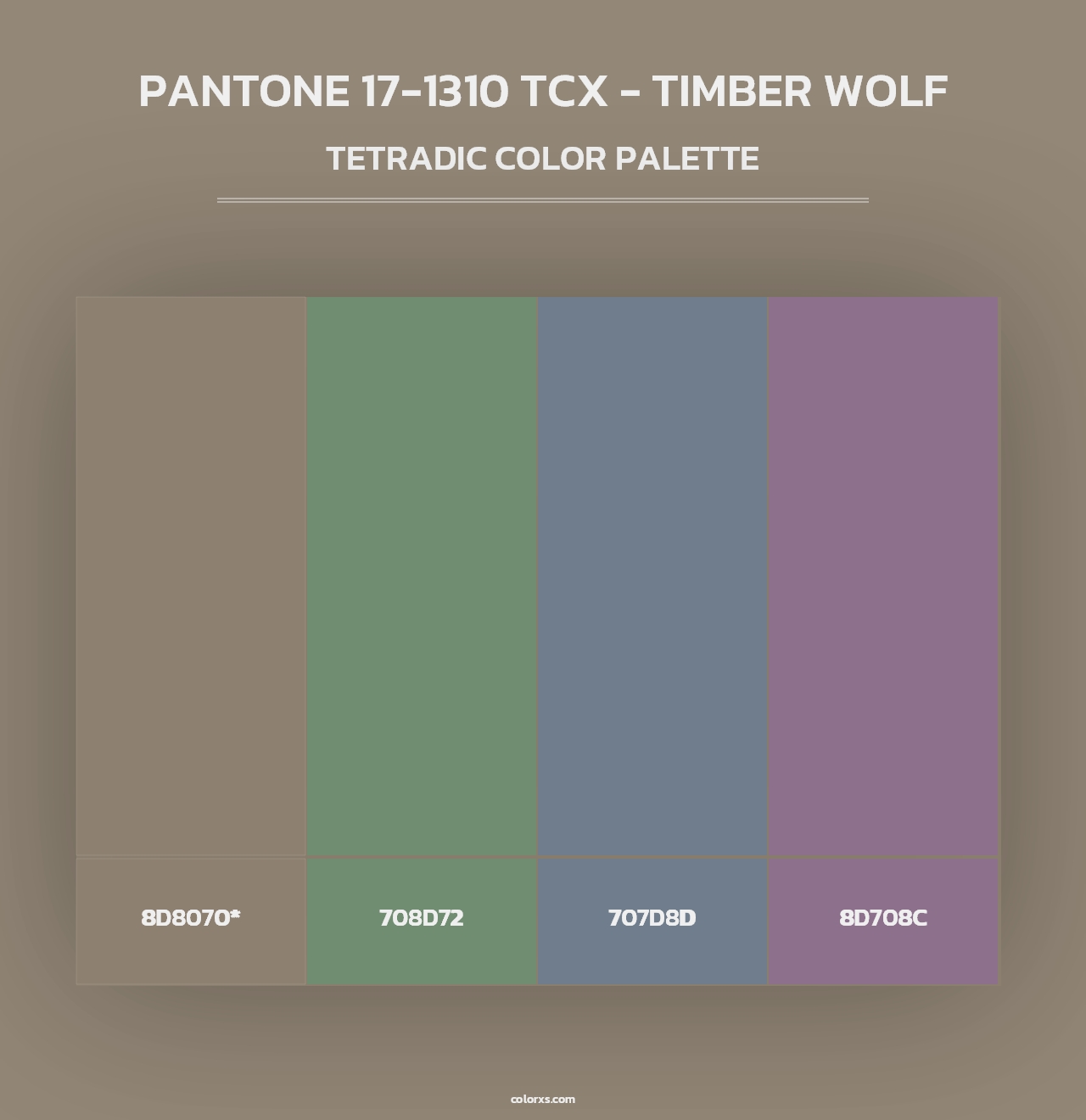 PANTONE 17-1310 TCX - Timber Wolf - Tetradic Color Palette
