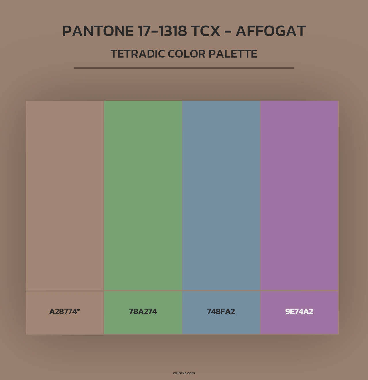 PANTONE 17-1318 TCX - Affogat - Tetradic Color Palette