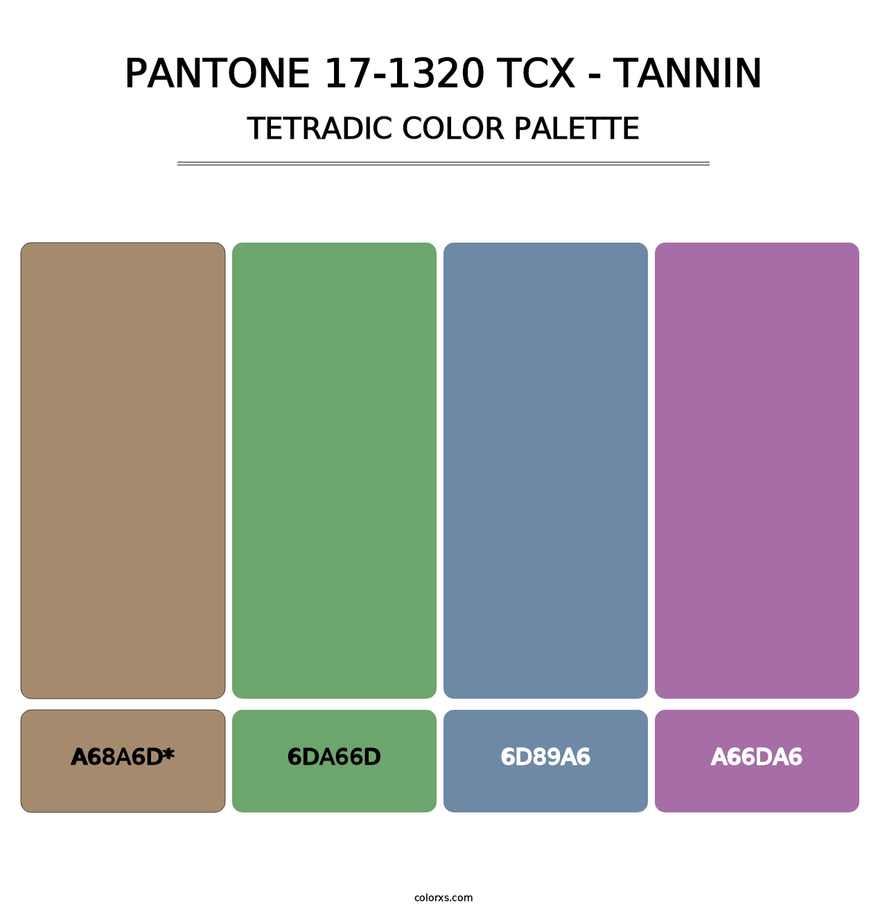 PANTONE 17-1320 TCX - Tannin - Tetradic Color Palette