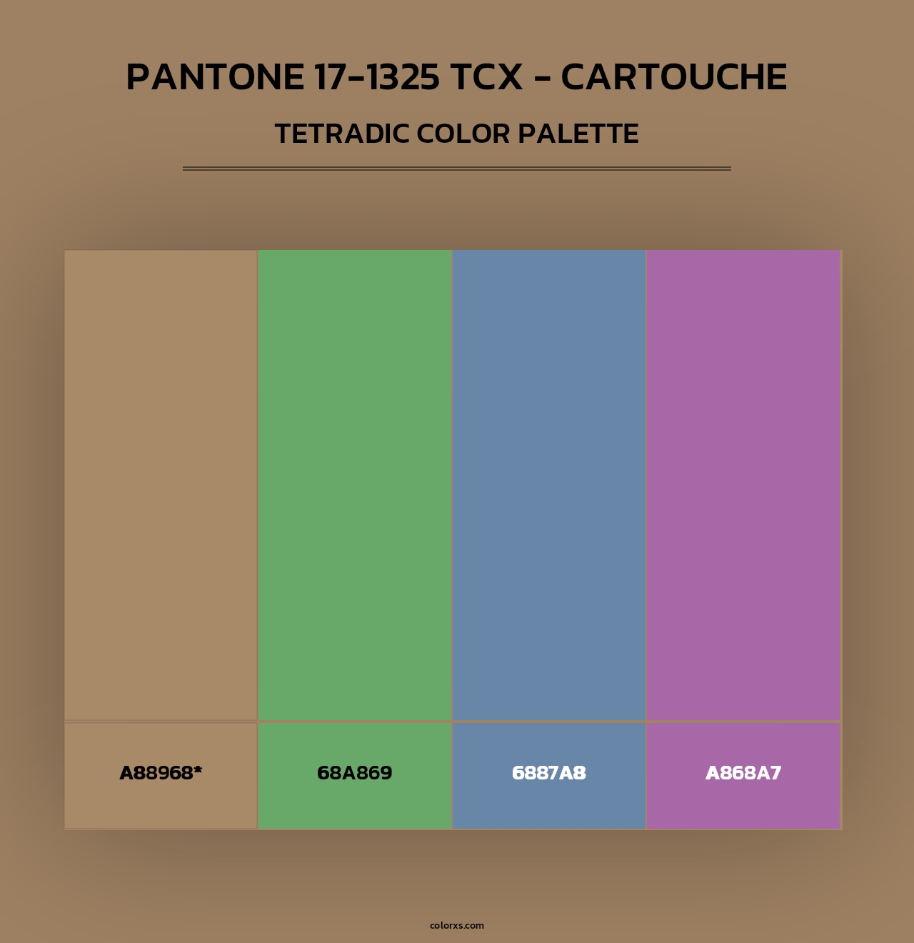PANTONE 17-1325 TCX - Cartouche - Tetradic Color Palette