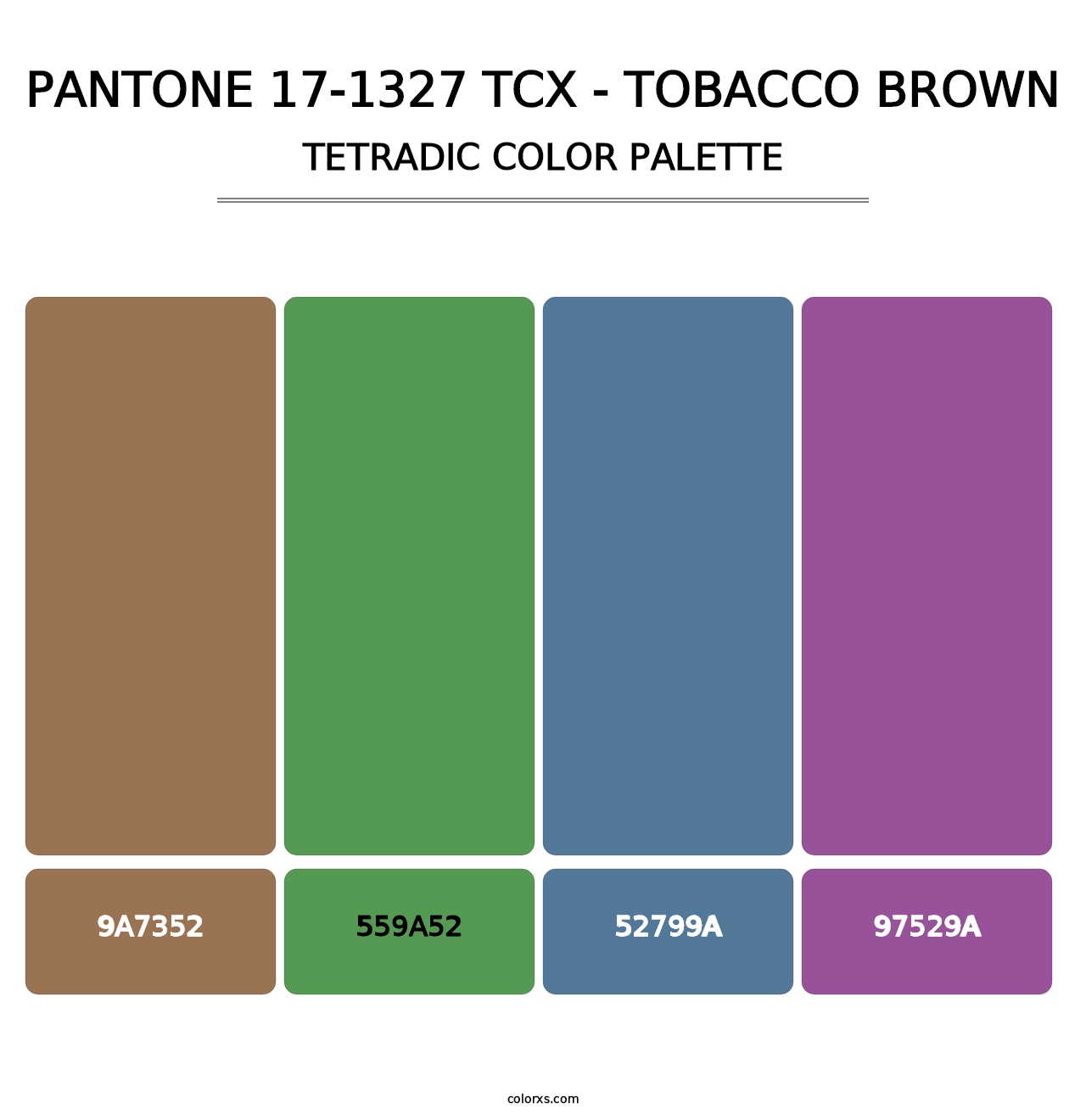 PANTONE 17-1327 TCX - Tobacco Brown - Tetradic Color Palette