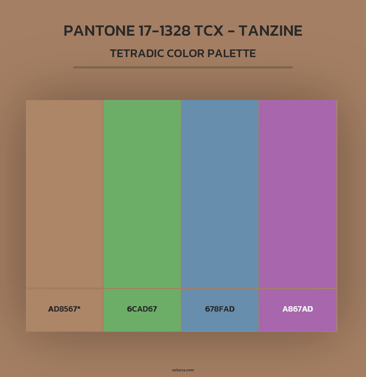 PANTONE 17-1328 TCX - Tanzine - Tetradic Color Palette