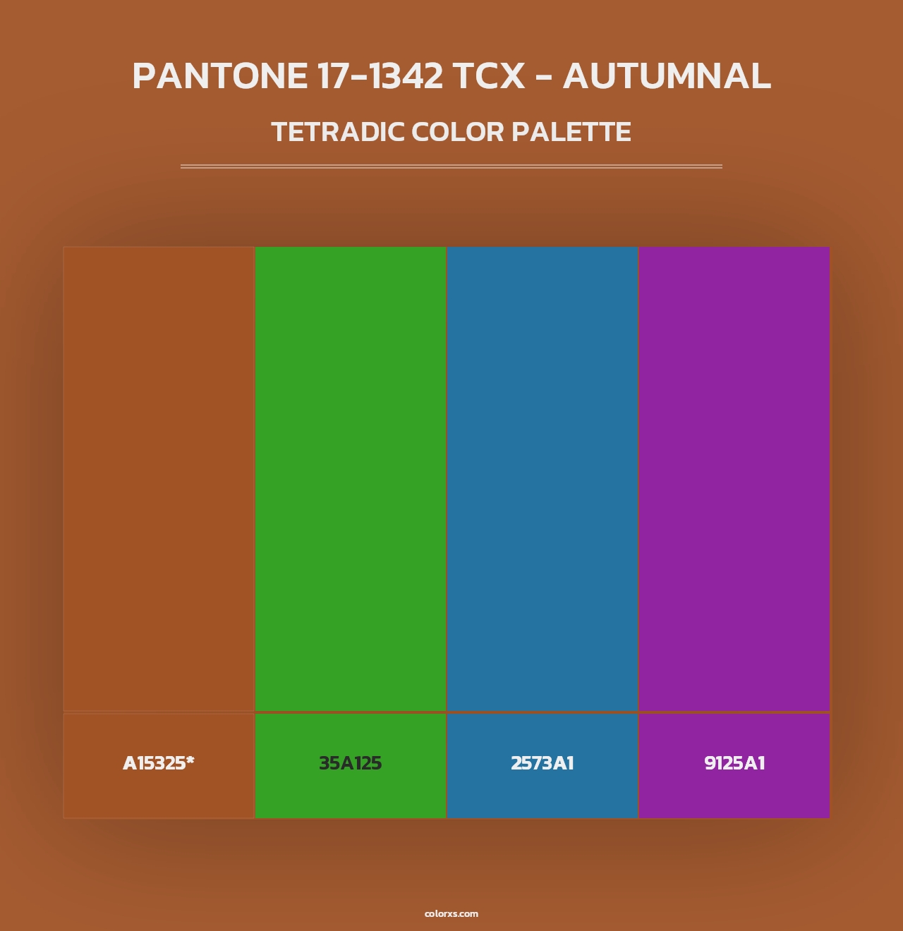 PANTONE 17-1342 TCX - Autumnal - Tetradic Color Palette