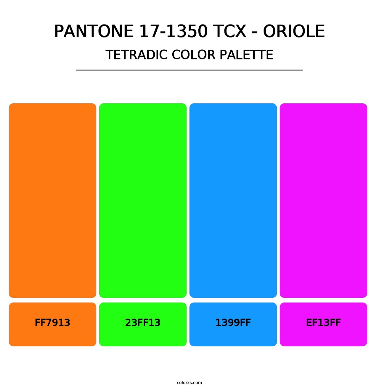 PANTONE 17-1350 TCX - Oriole - Tetradic Color Palette