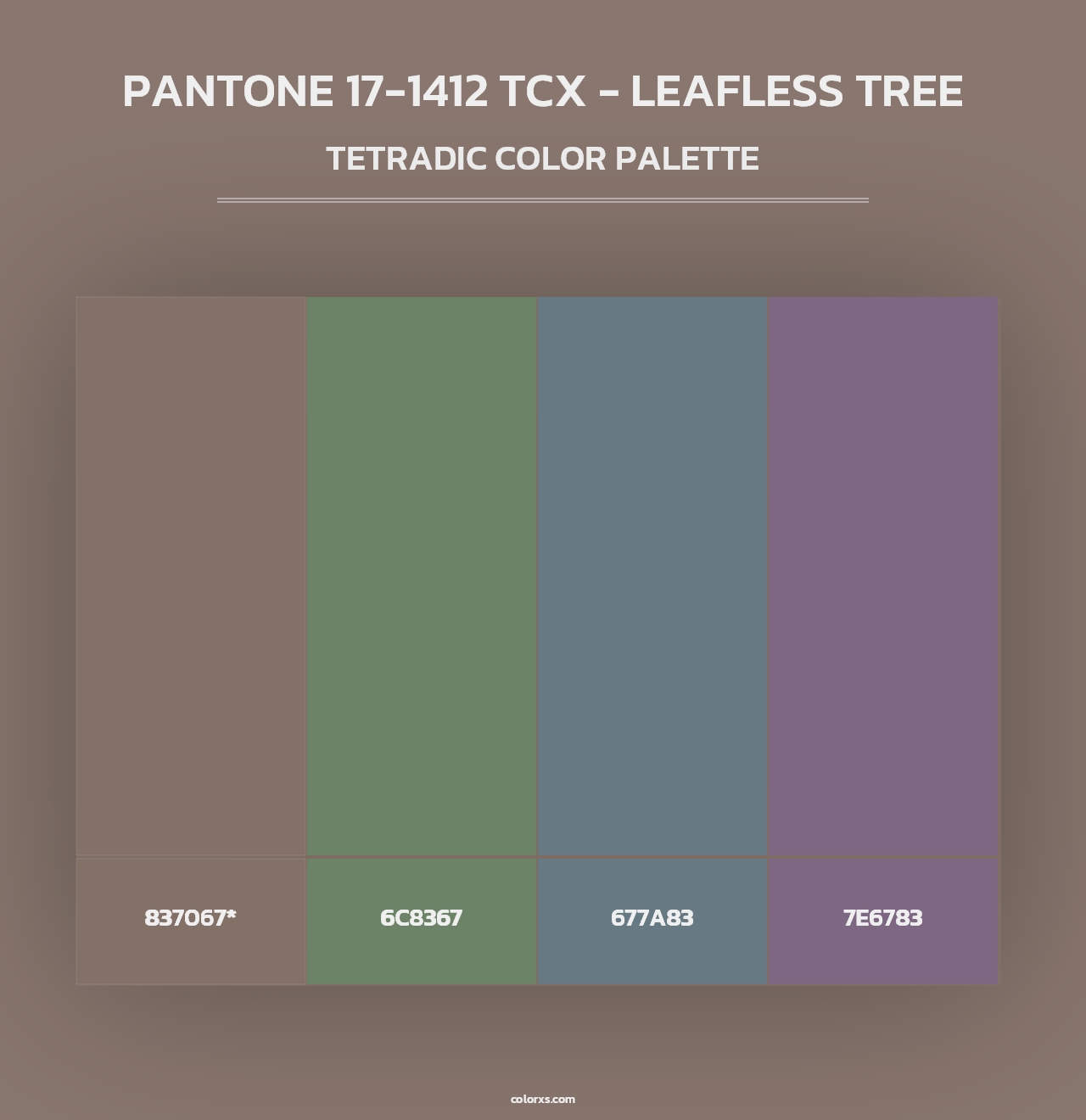PANTONE 17-1412 TCX - Leafless Tree - Tetradic Color Palette