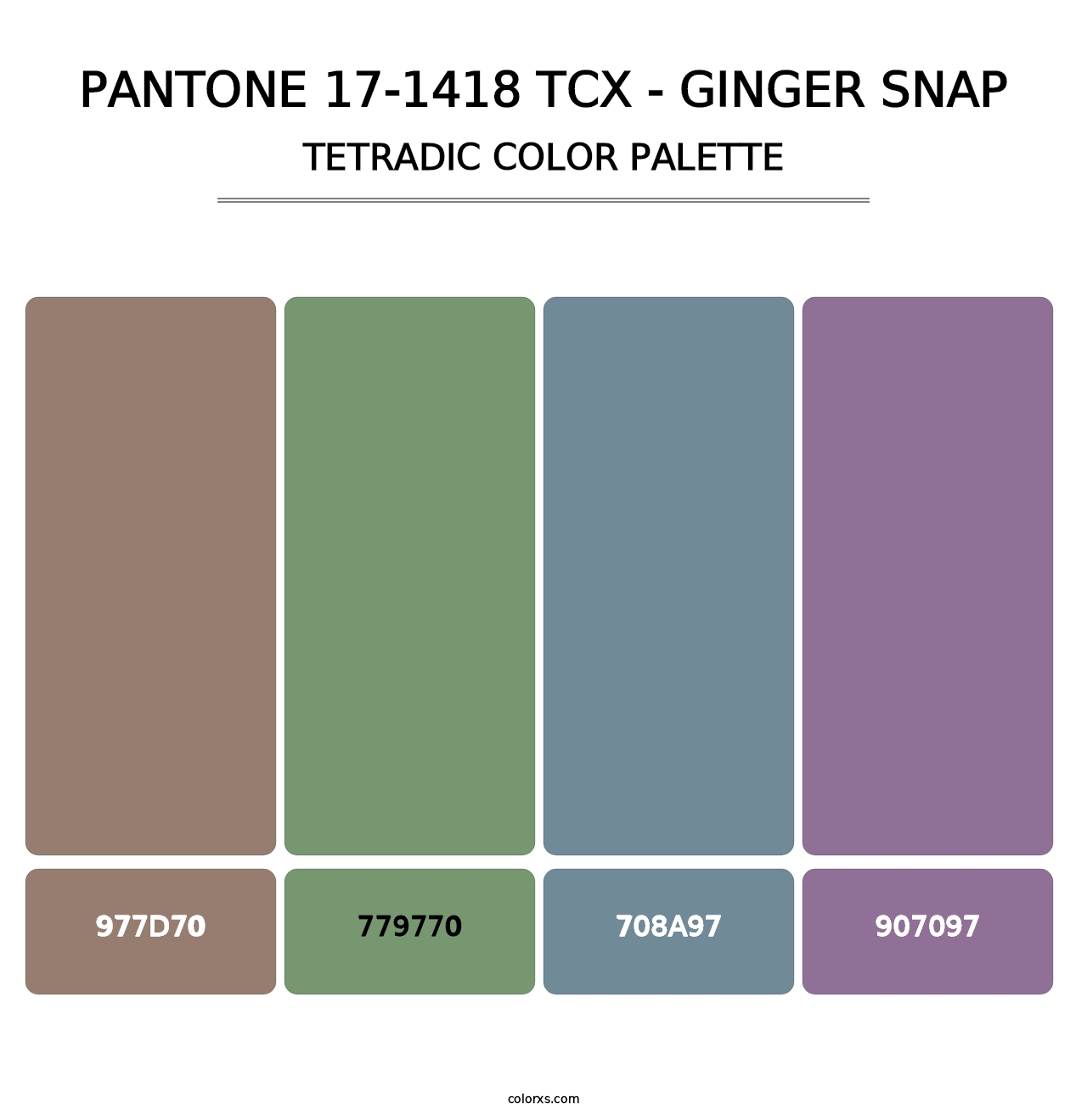 PANTONE 17-1418 TCX - Ginger Snap - Tetradic Color Palette
