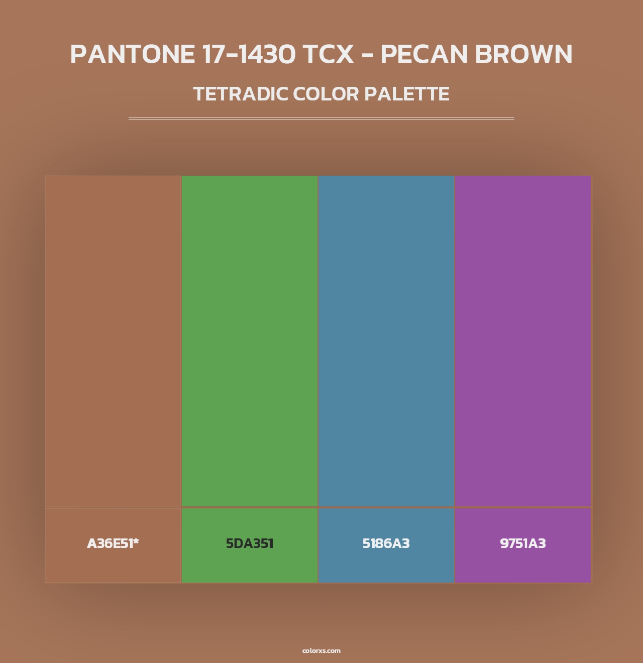 PANTONE 17-1430 TCX - Pecan Brown - Tetradic Color Palette