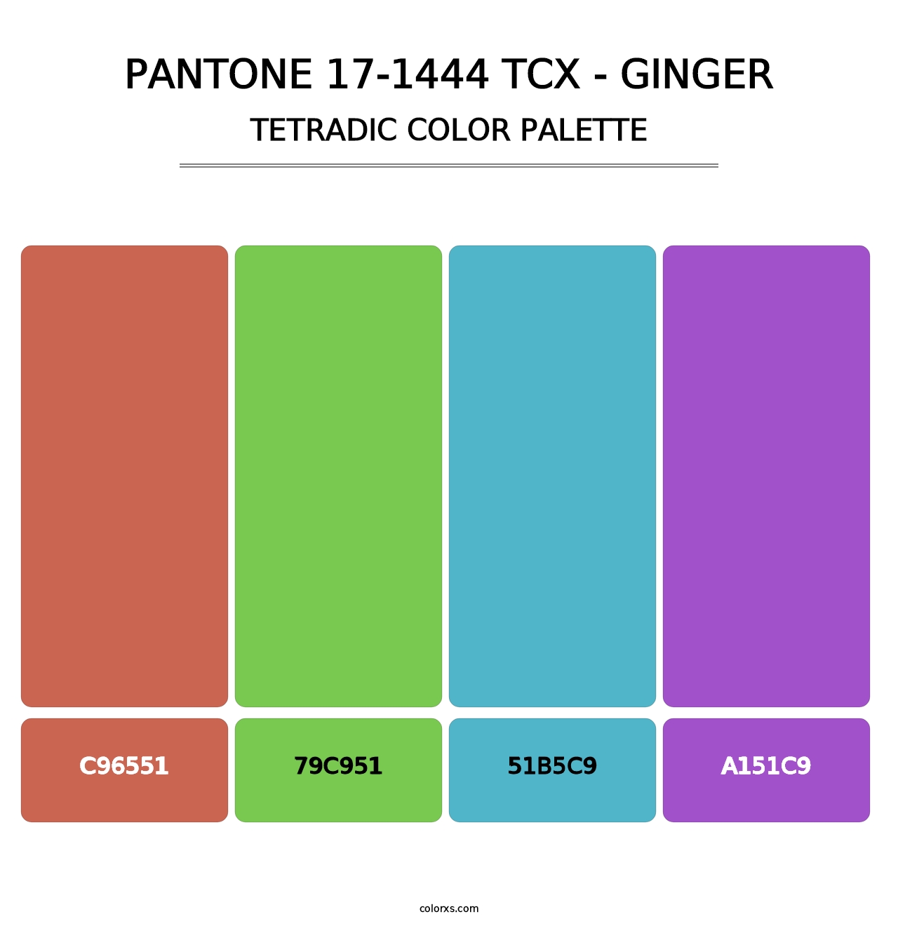 PANTONE 17-1444 TCX - Ginger - Tetradic Color Palette