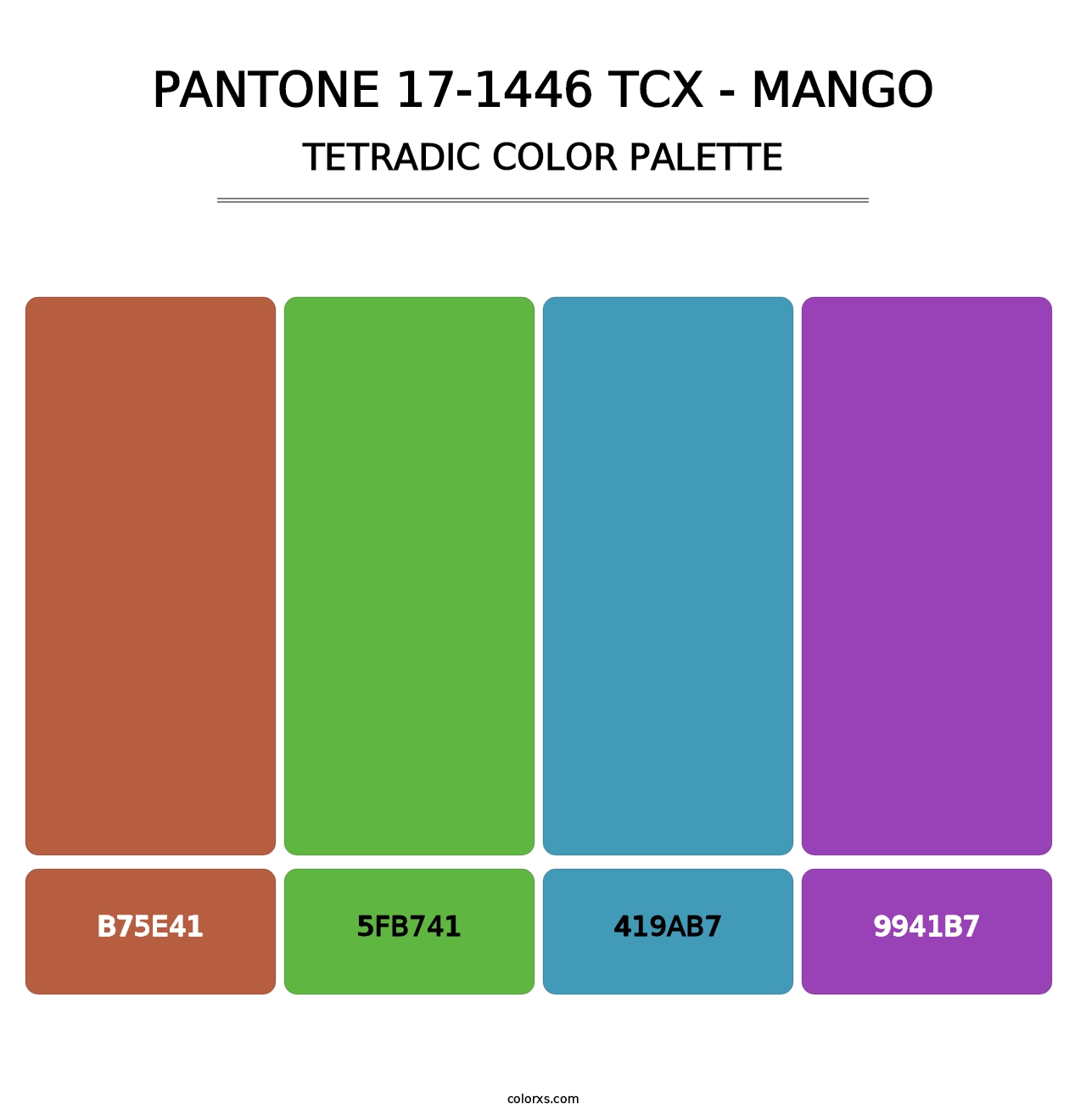 PANTONE 17-1446 TCX - Mango - Tetradic Color Palette