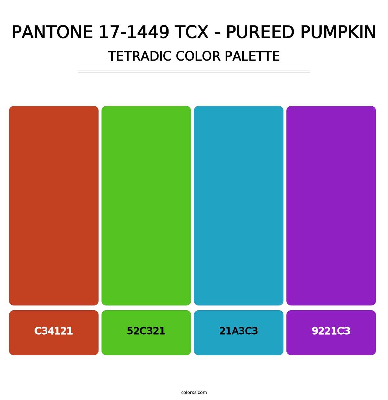 PANTONE 17-1449 TCX - Pureed Pumpkin - Tetradic Color Palette