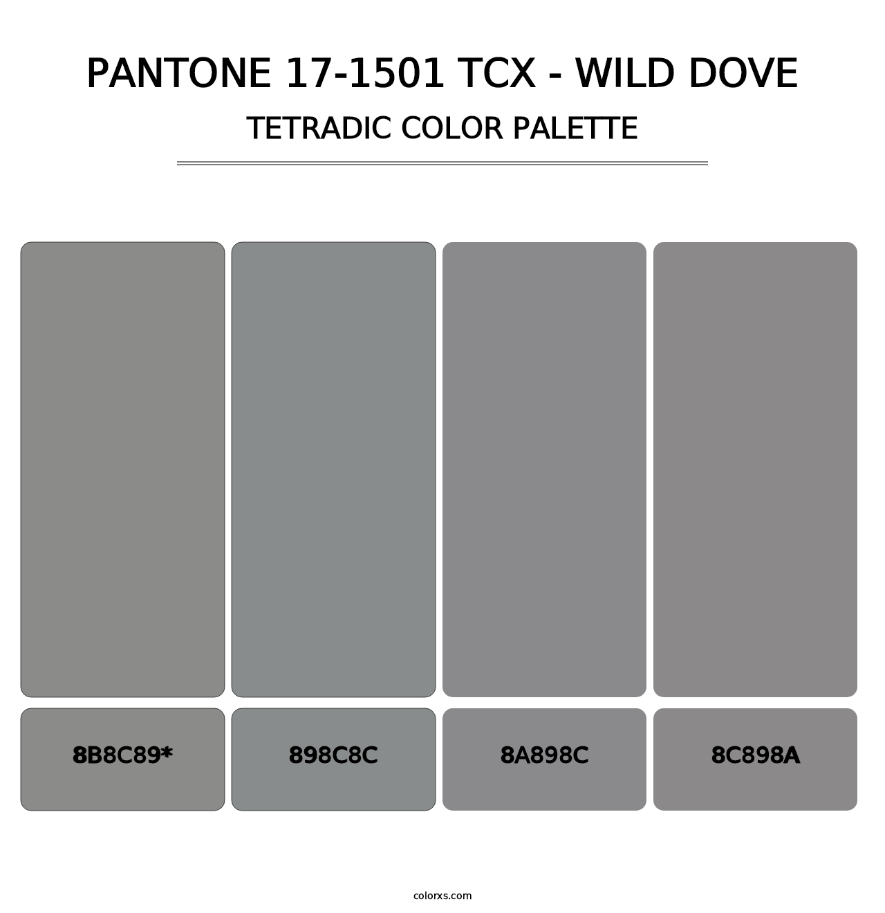 PANTONE 17-1501 TCX - Wild Dove - Tetradic Color Palette