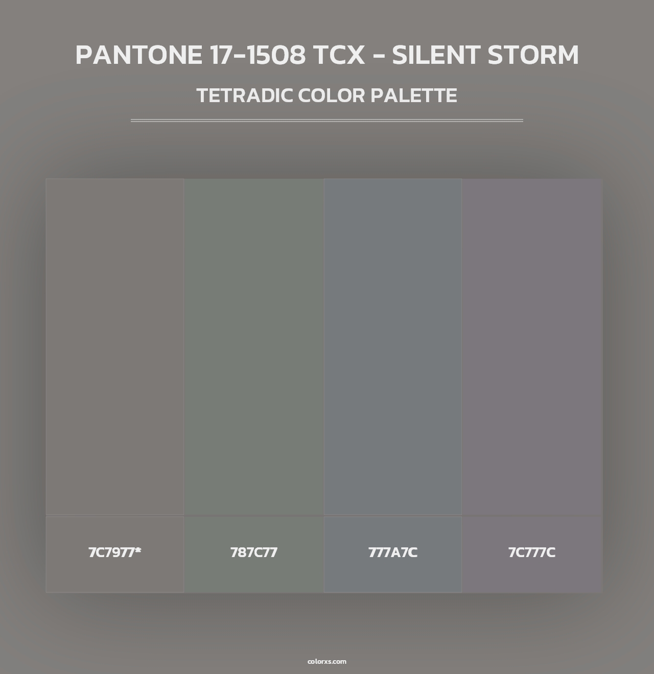 PANTONE 17-1508 TCX - Silent Storm - Tetradic Color Palette