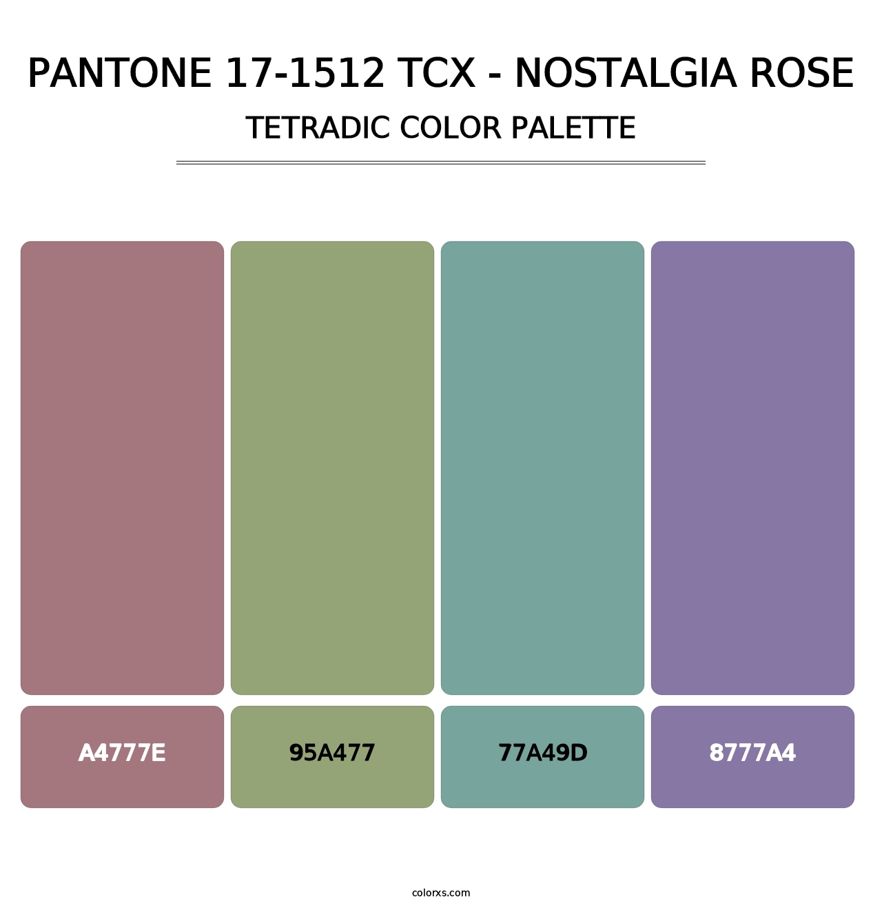 PANTONE 17-1512 TCX - Nostalgia Rose - Tetradic Color Palette
