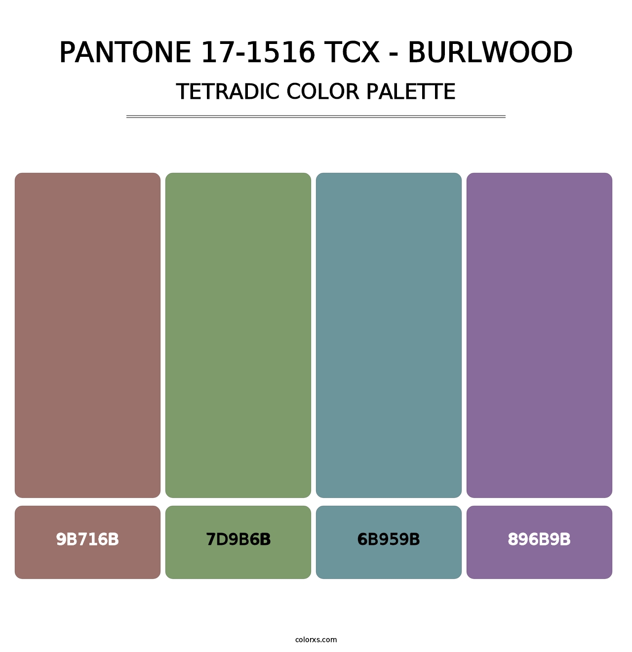 PANTONE 17-1516 TCX - Burlwood - Tetradic Color Palette